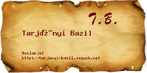 Tarjányi Bazil névjegykártya
